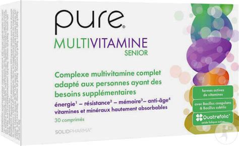 Pure Multivitamine Senior Complément Alimentaire 30 Comprimés Newpharma