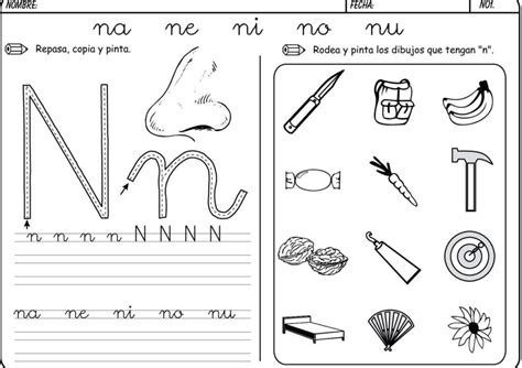 Aprende Lectoescritura Con Actividades De La Letra N