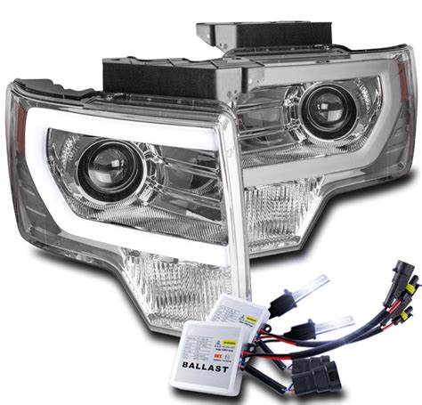 For Ford 2009 2014 F 150 Chrome Drl Led Projector Headlights Headlamps 10k Hid Ebay