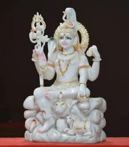 Painted Hindu Marble Mahadev Statue For Worship Size 1 Feet At Rs