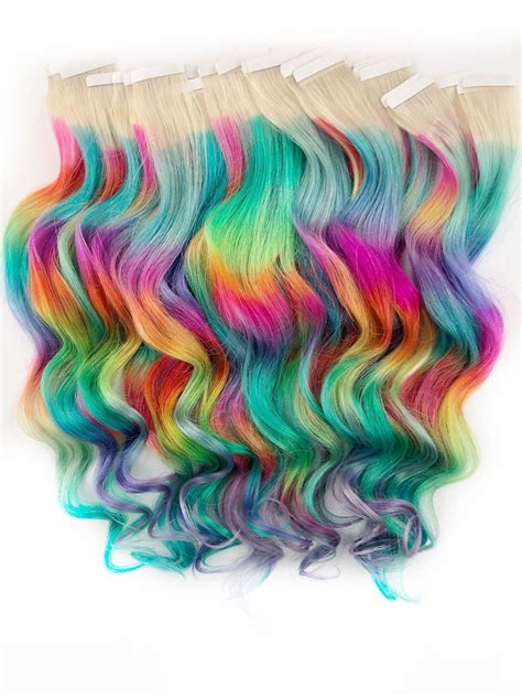 Rainbow Ombre Hair Extensions