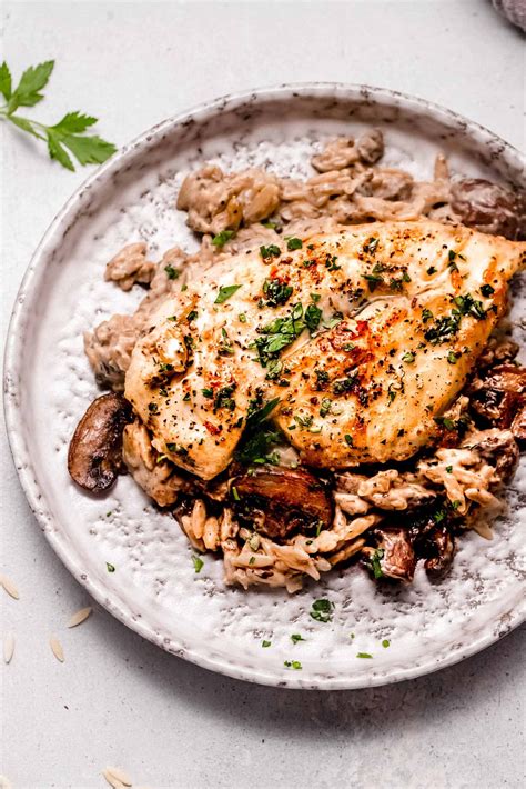 Creamy Mushroom Orzo Chicken 30 Minute Recipe Platings Pairings