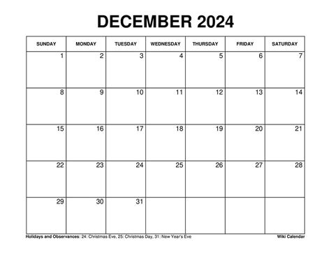 December Calendar With Holidays Printable Free Wiki Lissa Kalila