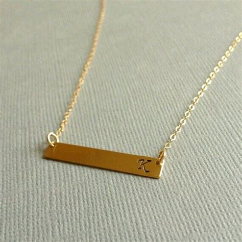 Gold bar initial necklace | Bar necklace personalized, Initial bar necklace, Bar necklace