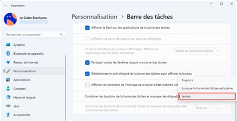 Windows 11 afficher les étiquettes dans la barre des tâches Le