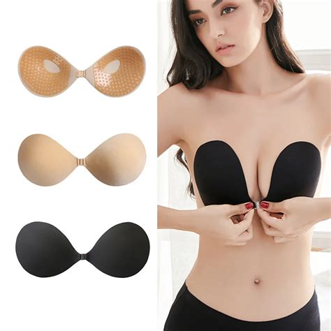 Soutien Gorge Push Up Invisible En Silicone Pour Femmes Rond Goutte D