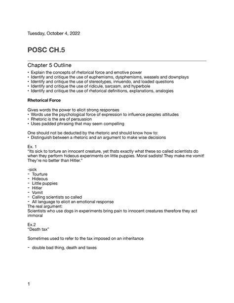 Posc Chapter Five Tuesday October 4 2022 Posc Ch Chapter 5 Outline