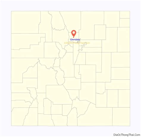 Map of Glendale CDP, Colorado