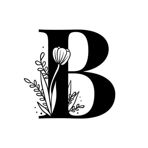 Letter B Script Psd Floral Alphabet Free Image By