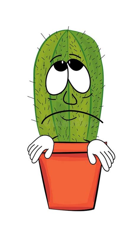 Sad Cactus Cartoon Stock Illustration Illustration Of Flower 44078676