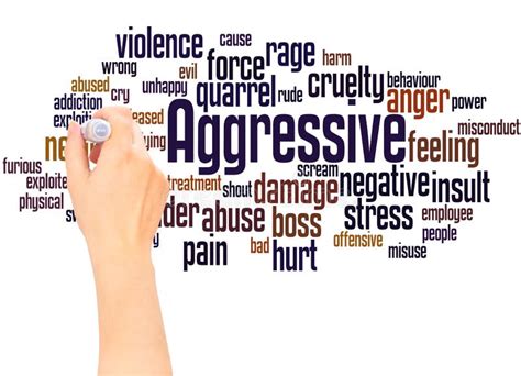 aggressive word cloud hand writing concept stock illustration