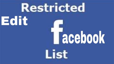 How To Edit Your Restricted List On Facebook How To Edit Your