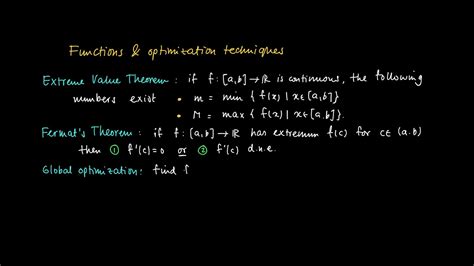 M 10 01 Intro Optimization Techniques Youtube