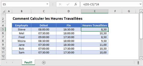 Comment Calculer Les Heures Dans Excel Image To U