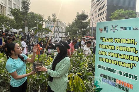 Gotong Royong Boyong Pohon Pada Acara Car Free Day Foto 6 1978988