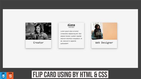 D Flip Card Effect On Hover Using Only Html Css Codeexpress Youtube