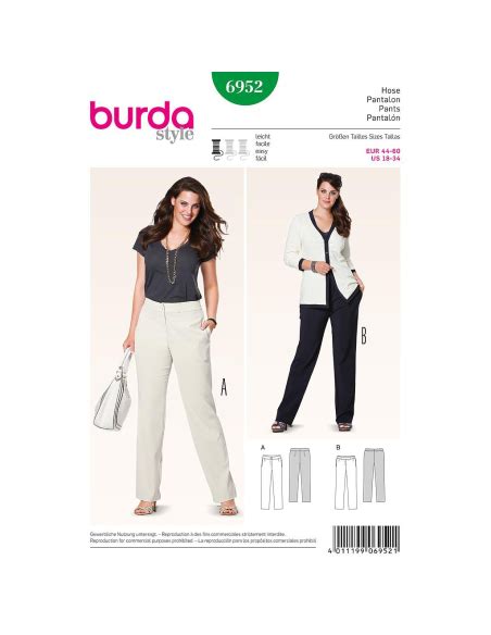 Patron Burda 6952 Pantalon