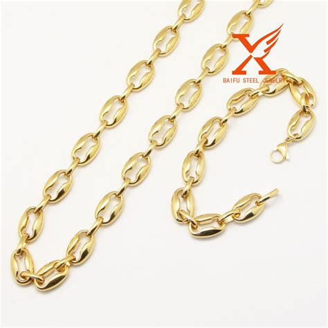 24 Stainless Steel 12mm Gold Puffed Mariner Link Chain Necklace