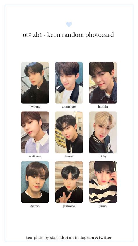 Zb Ot Kcon Random Pcs Photo Cards Photocard Templates