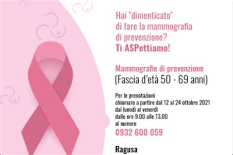 Ottobre Rosa Ragusa Mese Prevenzione Tumore Al Seno Visite Gratuite