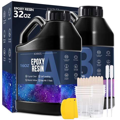 KISREL Epoxy Resin 32OZ - Crystal Clear Epoxy Resin Kit - No Yellowing