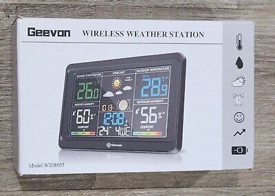 Geevon Wireless Weather Station Model W208665 Black New In The Box