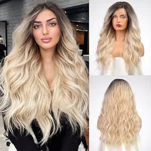 Amazon HAIRCUBE X Ombre Blonde With Highlight Side Parting Long Curly Wigs HD Lace