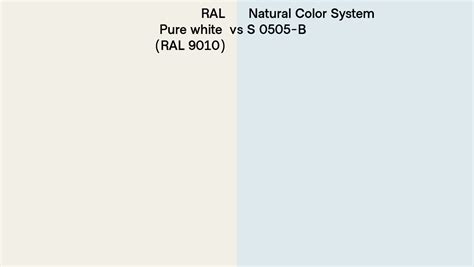 Ral Pure White Ral 9010 Vs Natural Color System S 0505 B Side By Side