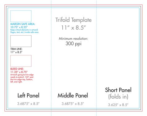 8.5" X 11" Tri Fold Brochure Template – U.s. Press Inside Three Panel ...