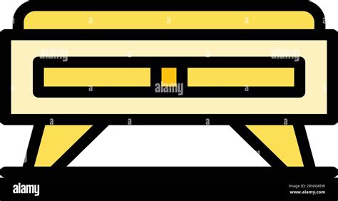 Wood Table Icon Outline Vector Plant Worker Furniture Production