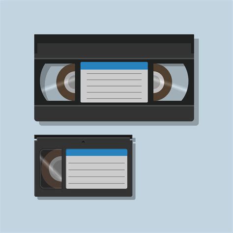 minimalist retro vhs and vhs-c video cassette tape flat illustration ...