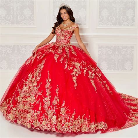 Glitter Tulle Quinceañera Dress with Three Dimensional Appliqués PR30119