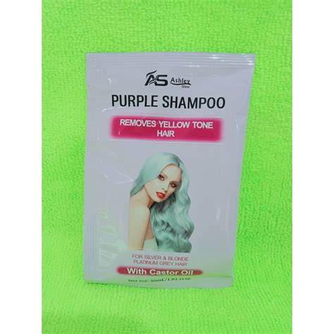 Ashley Shine Purple Shampoo Removes Yellow Tone Hair With Castor Oil