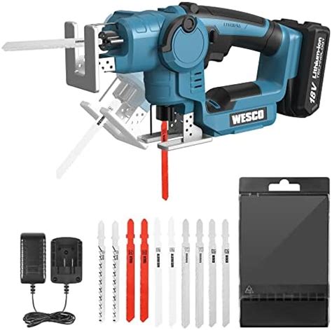 WESCO Jig Saw Reciprocating Saw 2 In 1 Jigsaw Tool 2500U Min Cordless