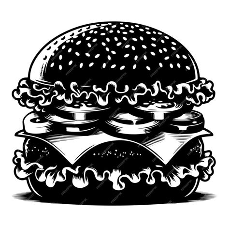 Premium Vector Burger Vector Silhouette Illustration