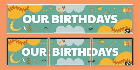 Boho Dreamscape Themed Our Birthdays Display Banner Twinkl