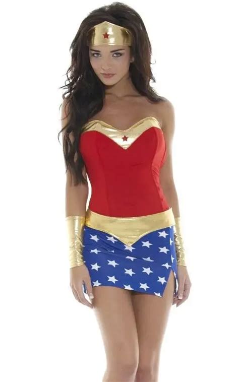 Free Shipping High Quality Hot Popular Halloween Costumes For Women Sexy Wonder Woman Costume