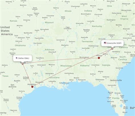 All Flight Routes From Greenville To Dallas Gsp To Dal Flight Routes