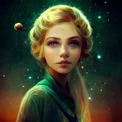 Blonde Woman Princess With Emerald Eyes Sky Filled Midjourney Openart