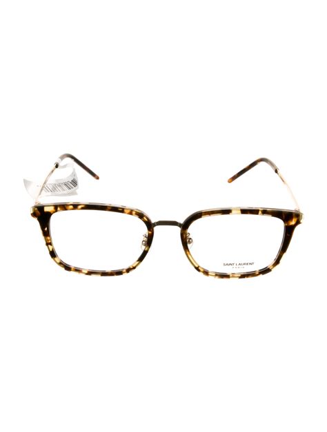 Saint Laurent Square Eyeglasses Brown Eyeglasses Accessories Snt282829 The Realreal