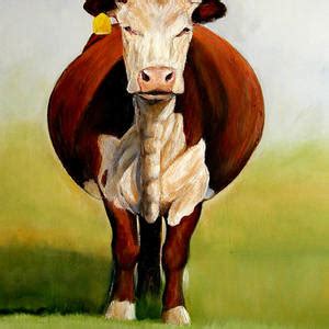 The Good Mom Folk Art Hereford Cow And Calf Painting By Toni Grote