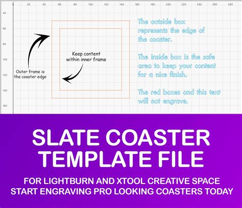 Slate Coaster Template File For Engraving Xtool Creative Space And