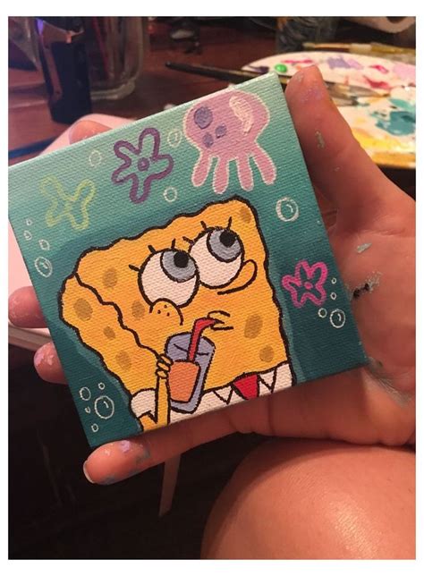 The Best Spongebob Easy Cartoon Canvas Paintings Learnexercisegraphic