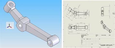 structural model   dimensions  suspension arm