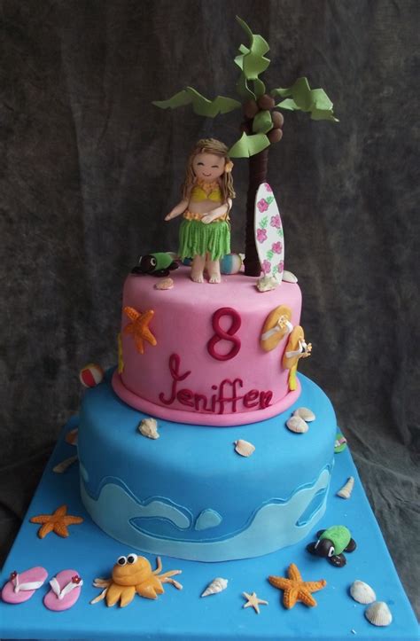 Hawaiian Themed Birthday Cakes For Girls Photo Hawaiian Luau