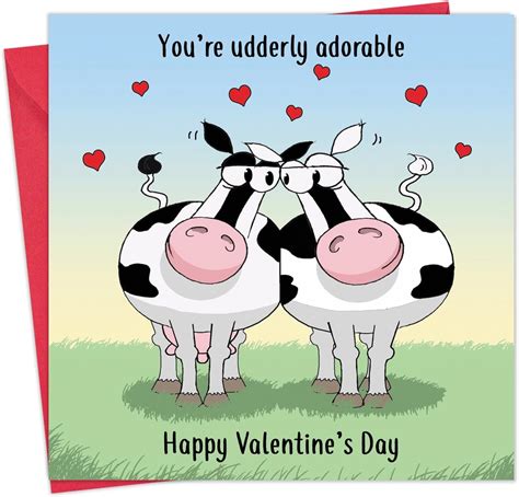 Twizler Funny Valentines Day Card With Cows Funny