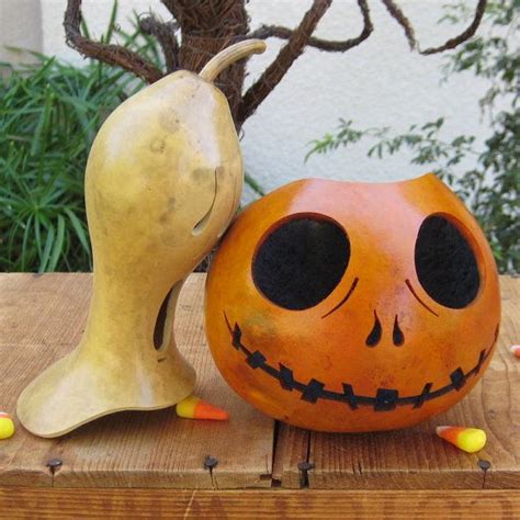 Halloween Gourd Jack O Lantern Ghost Top Natural Spooky Etsy