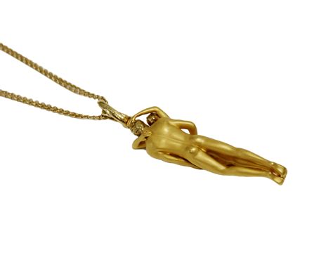 Carrera Y Carrera Man And Woman Nude Lovers Necklace 18k Yellow Gold Lovers Necklace Carrera