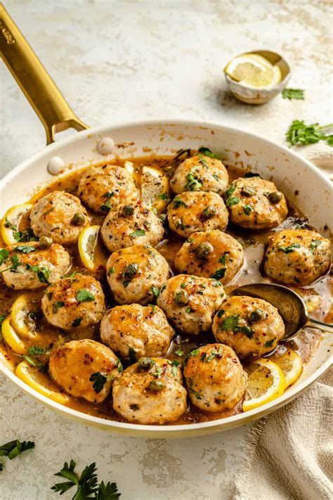 Gluten Free Chicken Piccata Meatballs The Defined Dish