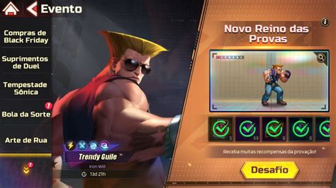 Novo Reino Das Provas Trial Realm TRENDY GUILE STREET FIGHTER